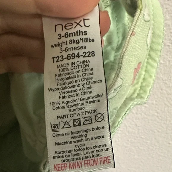 next Light Green Floral Hat for 3-6mo - Picture 2 of 8